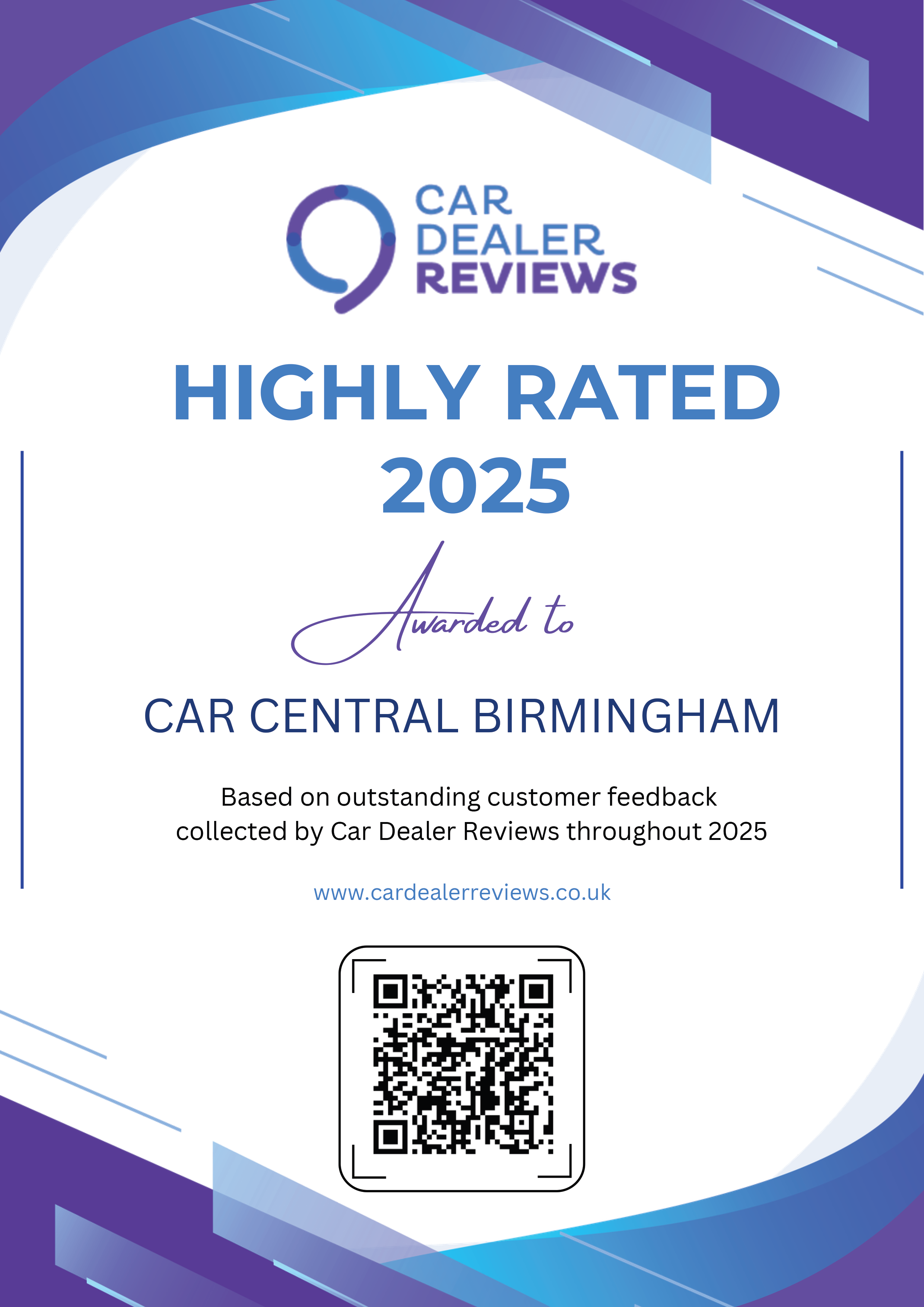 Car Dealer Highly Rated Award 2026