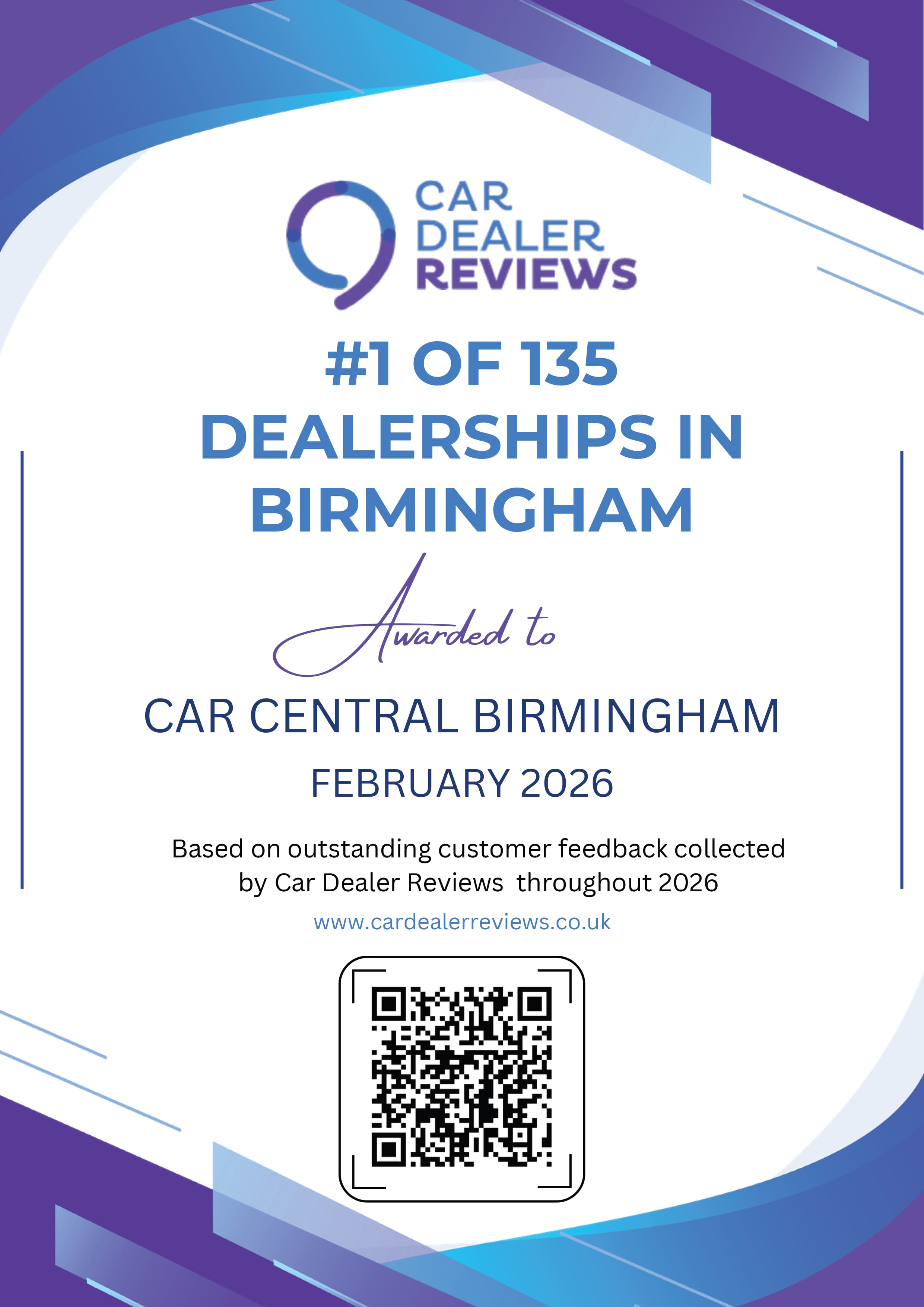 Car Dealer Highly Rated Award 2026